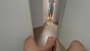 Caught in a surprise, I receive a handjob from my stepsister before she gives me a blowjob until I reach climax