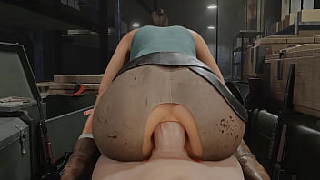 Lara Croft's wild 3D adventure: intense anal and tits play